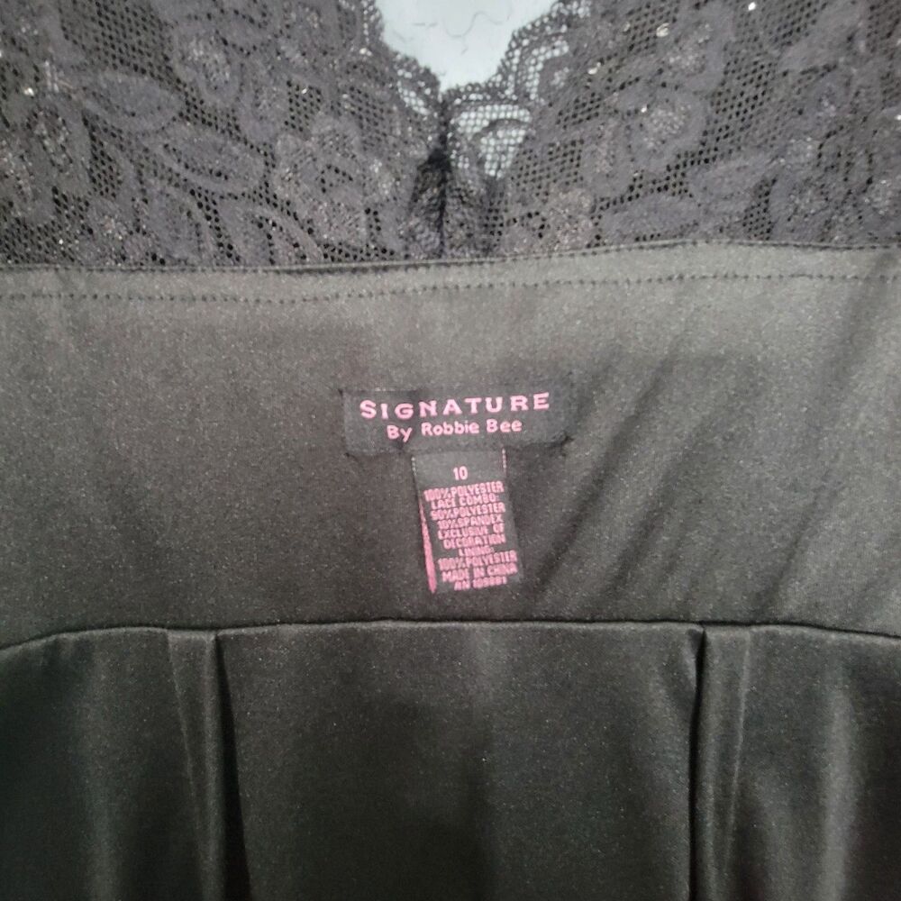 Signature Size 10 by Robbie Bee Black Chiffon Lace Maxi Dress *read* - Picture 14 of 16